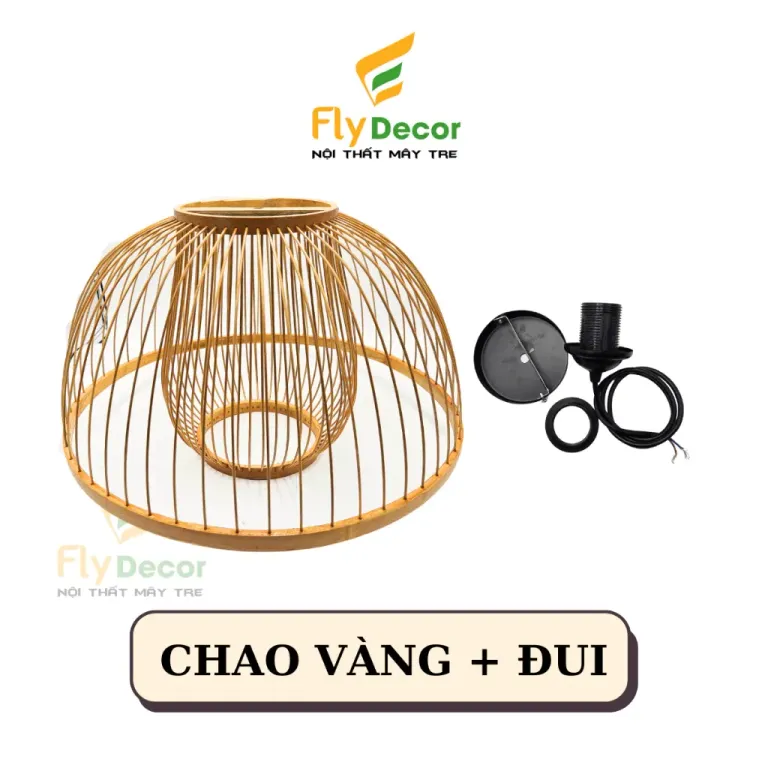 Đèn Mây Tre, Chao Đèn Tre Trang Trí, Đèn Lồng Thả Trần, Đèn Ngủ, Đèn Quán Cafe Hình Chụp Lõi Hoa (Hàng Xuất Khẩu)