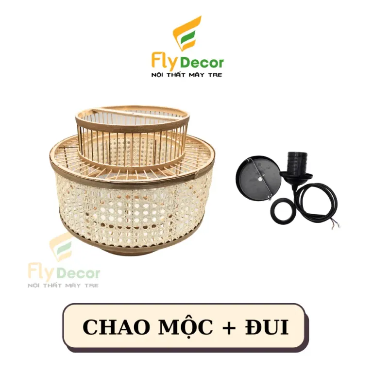 Đèn Mây Tre Đan Thả Trần Cao Cấp Hình Đèn Kéo Quân, Chao Đèn Trang Trí Quán Cafe, Phòng Ngủ, Quán Cafe - Flydecor