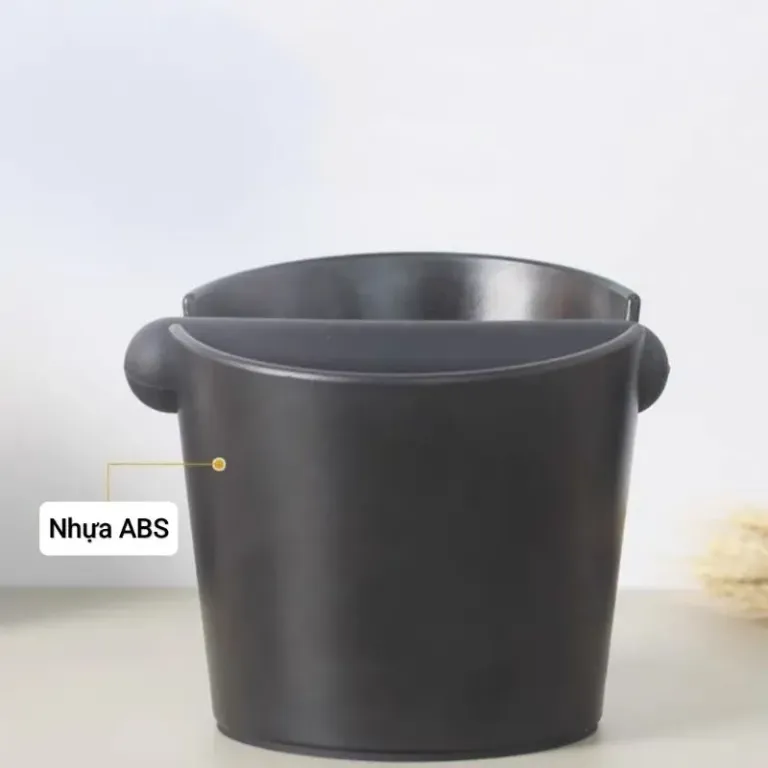 Dụng Cụ Đập Bã Cà Phê Cho Máy Pha Espresso, Xô Nhựa Abs Dày Đựng Bã Cà Phê Màu Đen Có Tay Cầm Chuyên Dụng Giảm Tiếng Ồn