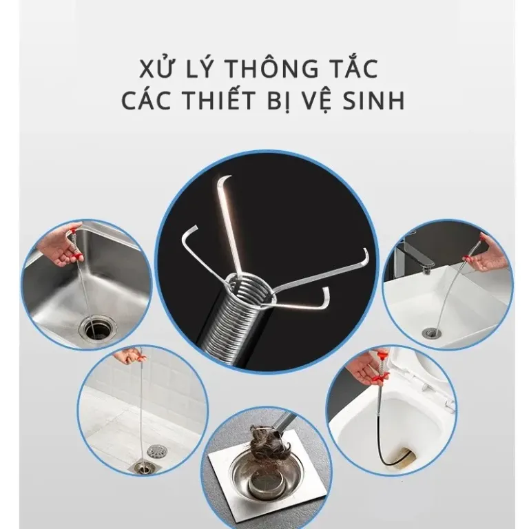 Dụng Cụ Gắp Rác Thông Cống Dài 2 Mét Cây Que Móc Cống Gắp Lông Tóc Thông Tắc Bồn Cầu Ống Cống, Gắp Đồ Bị Rơi Babo (TA04)