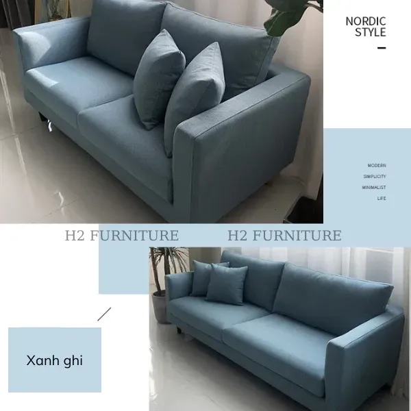 [ FREESHIP HÀ NỘI] Ghế Sofa Nỉ H20V3 H2 Furniture Êm Ái, Bền Đẹp Bảo Hành 1 Năm