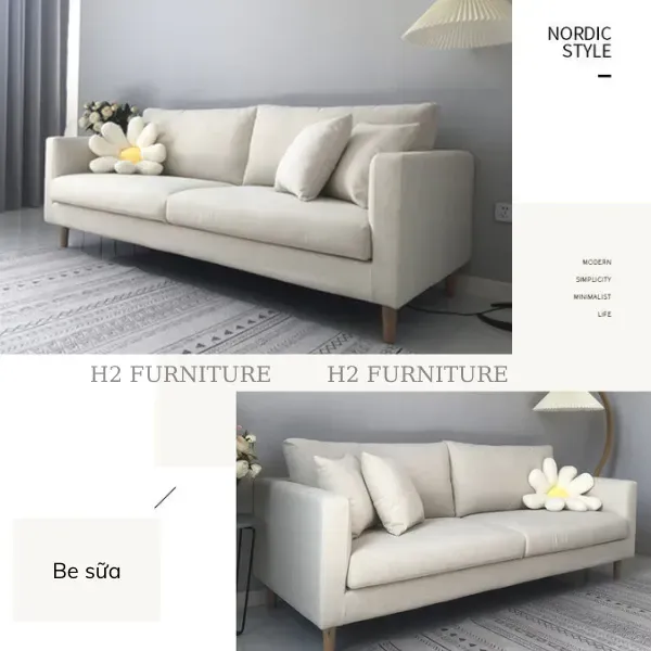 [ FREESHIP HÀ NỘI] Ghế Sofa Nỉ H20V3 H2 Furniture Êm Ái, Bền Đẹp Bảo Hành 1 Năm