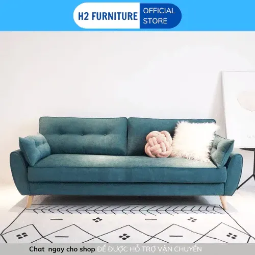 [Freeship Hà Nội] Ghế Văng Sofa Nỉ H2 Furniture Dành Cho 3 Tới 5 Người Ngồi, Sofa Phòng Khách Phong Cách Bắc Âu