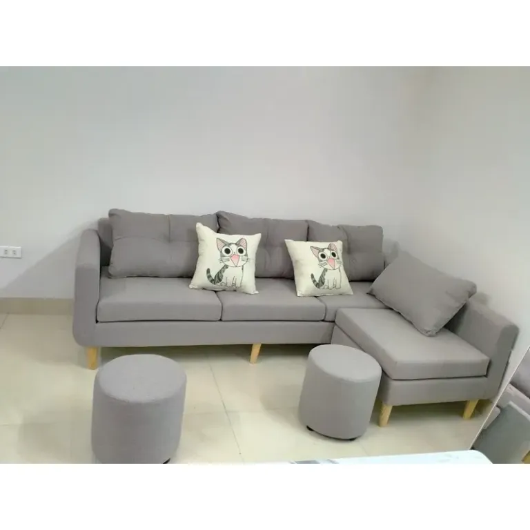 [Freeship HN] Ghế Sofa Góc L Nỉ Kích Thước 2m2x1m6 H2 Furniture 2m2x1m4 Sofa Góc L Di Động Thông Minh