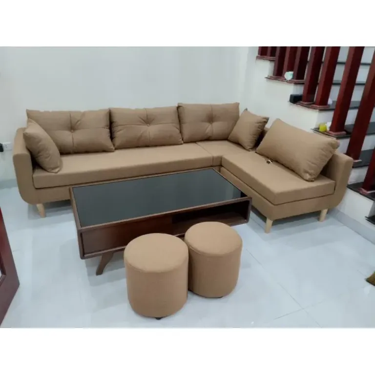 [Freeship HN] Ghế Sofa Góc L Nỉ Kích Thước 2m2x1m6 H2 Furniture 2m2x1m4 Sofa Góc L Di Động Thông Minh