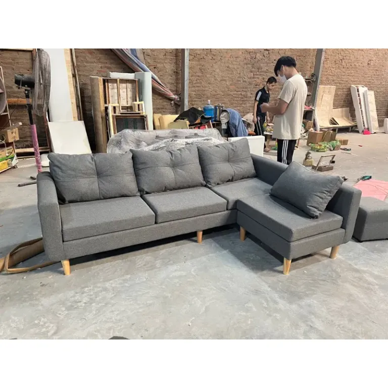 [Freeship HN] Ghế Sofa Góc L Nỉ Kích Thước 2m2x1m6 H2 Furniture 2m2x1m4 Sofa Góc L Di Động Thông Minh