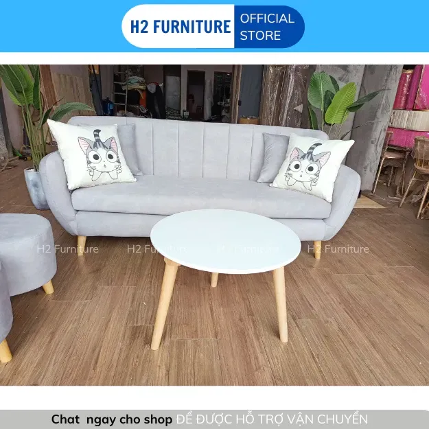 [Freeship HN] Ghế Sofa Stripe H2 Furniture Chất Liệu Vải Nỉ Khung Gỗ Tự Nhiên Đệm Mút Đàn Hồi Bảo Hành 12 Tháng