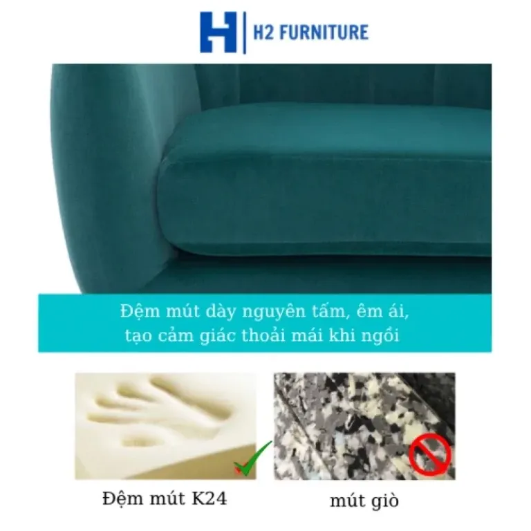 [Freeship HN] Ghế Sofa Stripe H2 Furniture Chất Liệu Vải Nỉ Khung Gỗ Tự Nhiên Đệm Mút Đàn Hồi Bảo Hành 12 Tháng