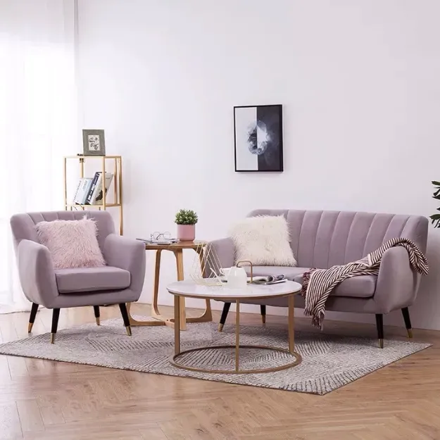 [Freeship HN] Ghế Sofa Stripe H2 Furniture Chất Liệu Vải Nỉ Khung Gỗ Tự Nhiên Đệm Mút Đàn Hồi Bảo Hành 12 Tháng