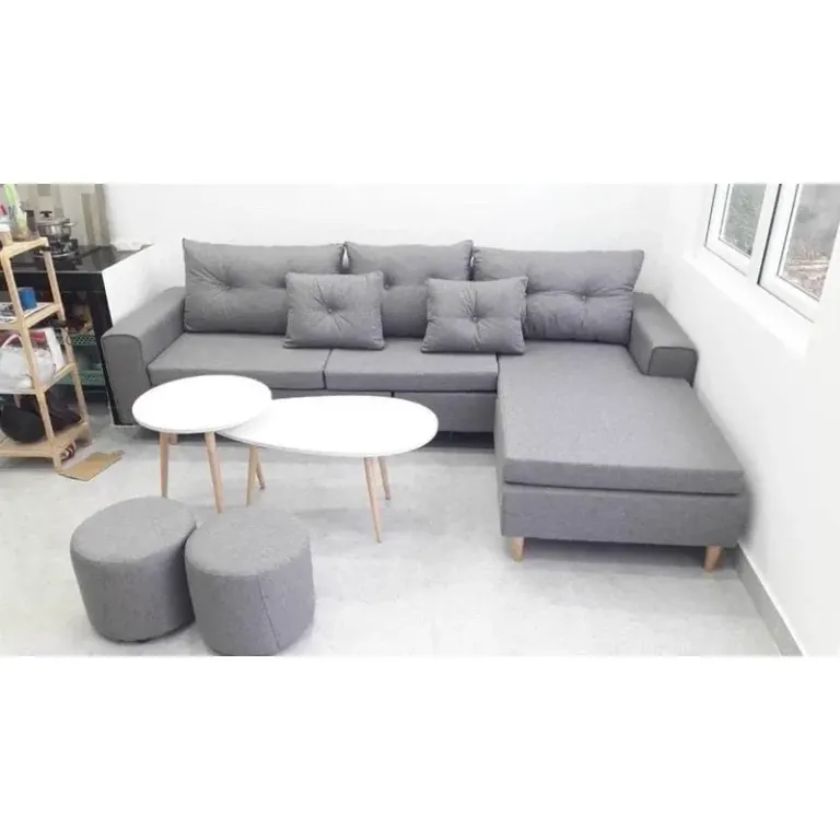 [Freeship HN] Sofa Góc L Kích Thước 2m2x1m4 Bọc Nỉ Màu Sắc Tự Chọn H20L9 Kết Cấu Khung Gỗ Chắc Chắn Cho Phòng Khách