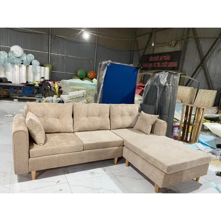 [Freeship HN] Sofa Góc L Kích Thước 2m2x1m4 Bọc Nỉ Màu Sắc Tự Chọn H20L9 Kết Cấu Khung Gỗ Chắc Chắn Cho Phòng Khách