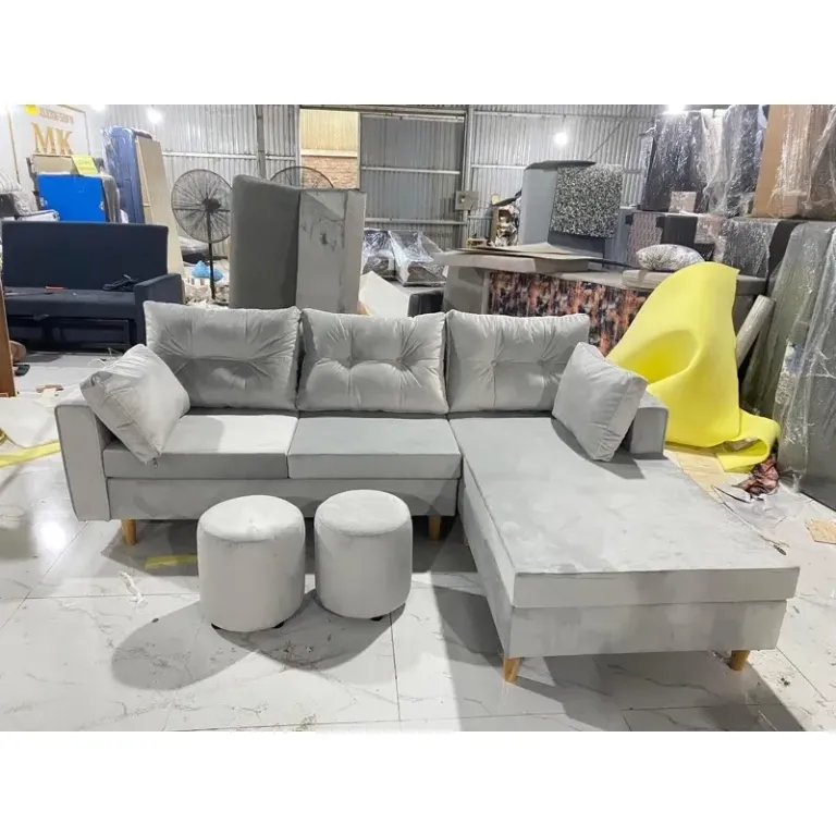 [Freeship HN] Sofa Góc L Kích Thước 2m2x1m4 Bọc Nỉ Màu Sắc Tự Chọn H20L9 Kết Cấu Khung Gỗ Chắc Chắn Cho Phòng Khách