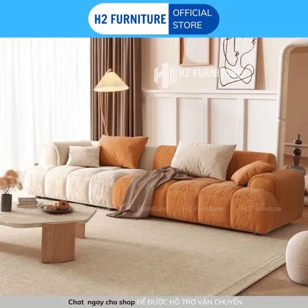 Ghế Sofa Nỉ Cao Cấp Chống Trượt Nước - Sofa Bread H2 Furniture Khung Gỗ Chắc Chắn Bảo Hành 12 Tháng