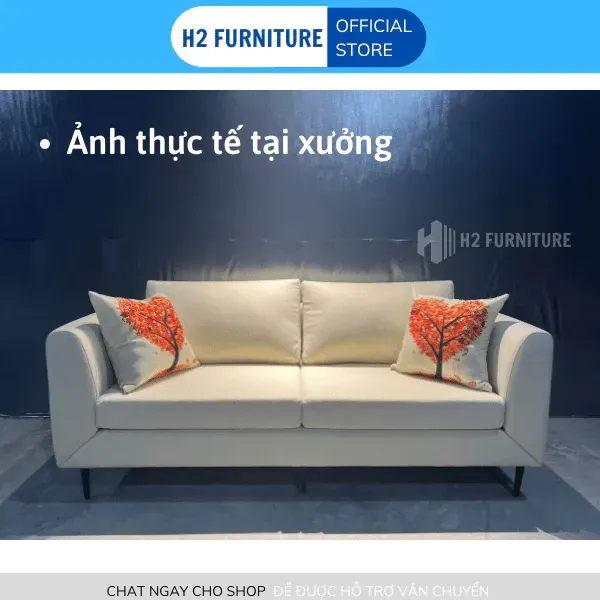 Ghế Sofa Nỉ Cao Cấp H20V6 H2 Furniture Mặt Đệm Êm Ái Đàn Hồi Với Thiết Kế Đơn Giản Phù Hợp Chung Cư Mini, Phòng Ngủ