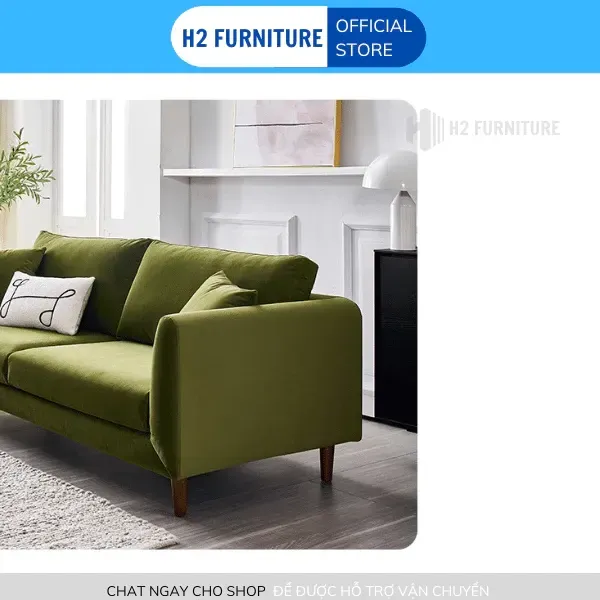 Ghế Sofa Nỉ Cao Cấp H20V6 H2 Furniture Mặt Đệm Êm Ái Đàn Hồi Với Thiết Kế Đơn Giản Phù Hợp Chung Cư Mini, Phòng Ngủ