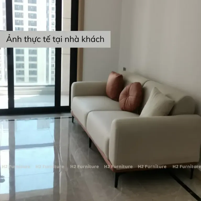 Ghế Sofa Nỉ Tặng Đôn Tròn Sofa Cùng Màu Ghế