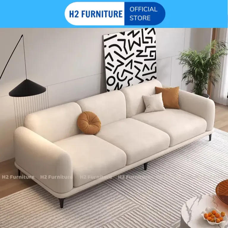 Ghế Sofa Nỉ Tặng Đôn Tròn Sofa Cùng Màu Ghế