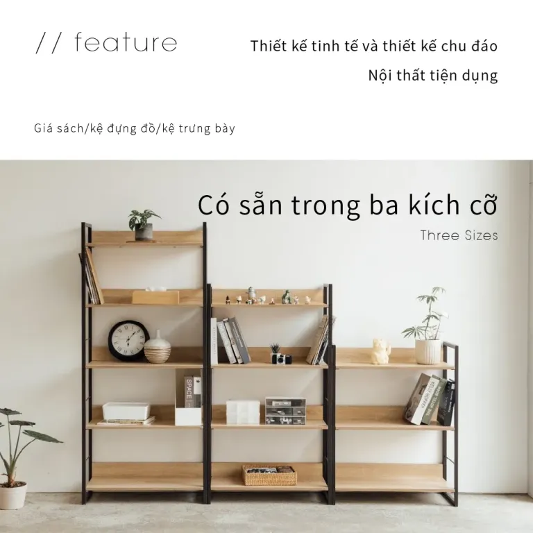 Kệ Để Đồ Đa Năng 4 Tầng, Kệ Trưng Bày RICHOME SH480-1 Ván Gỗ Phủ Melamin Cao Cấp Tiêu Chuẩn Đài Loan (Mẫu Mới)