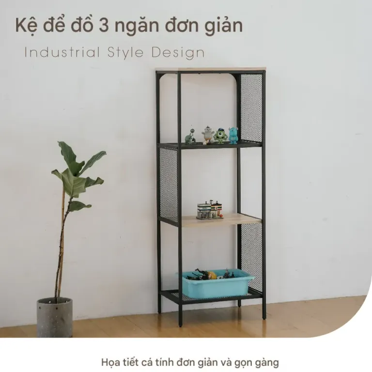 Kệ Để Đồ Đa Năng, Kệ 4 Tầng Trưng Bày Khung Sắt Chắc Chắn, Thiết Kế Hiện Đại, Sang Trọng - RICHOME SH610