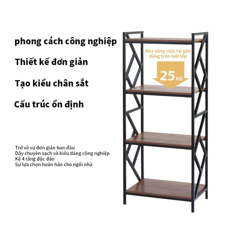 Kệ Để Đồ Đa Năng, Kệ Trưng Bày 4 Tầng RICHOME B-R-SH540-1 Mặt Gỗ Phủ Melamin (MDF) Chống Nước, Chống Cháy, Chống Xước