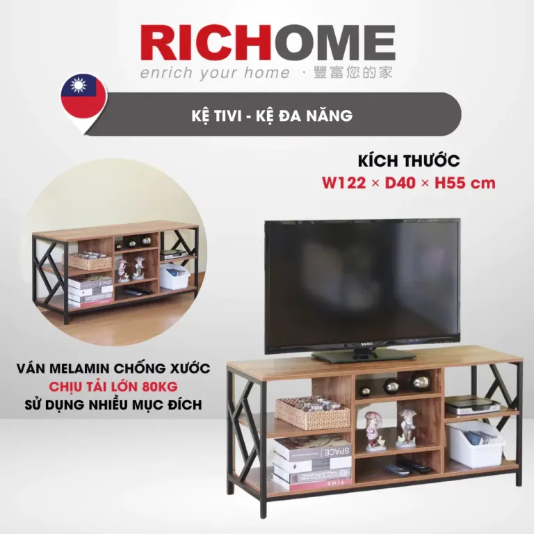 Kệ Tivi, Kệ Tab TV157 Chắc Chắn Ván Phủ MDF Chống Xước Thiết Kế Sang Trọng Tiện Lợi - RICHOME TV157