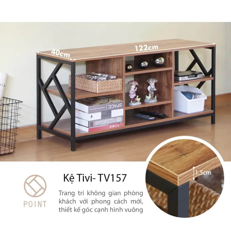 Kệ Tivi, Kệ Tab TV157 Chắc Chắn Ván Phủ MDF Chống Xước Thiết Kế Sang Trọng Tiện Lợi - RICHOME TV157