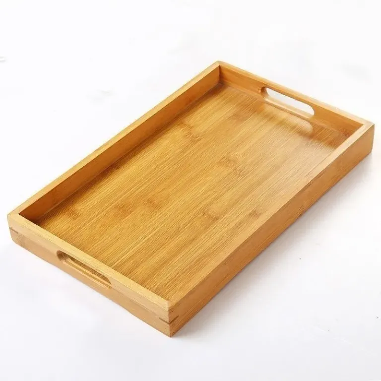 Khay Gỗ Tre Để Bộ Trà Hình Chữ Nhật 38 x 25 x 3cm