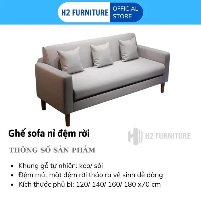 [Miễn Ship HN] Combo Sofa Văng Vuông Đệm Rời Dễ Dàng Vệ Sinh, Màu Sắc Làm Theo Yêu Cầu Bảo Hành 12 Tháng, Sofa Mini