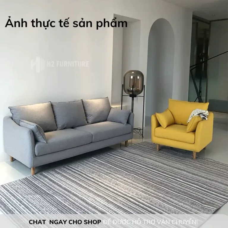 [Miễn Ship HN] Ghế Sofa H20V8 Bọc Nỉ Cao Cấp Màu Sắc Tự Chọn - Dễ Dàng Tháo Ra Vệ Sinh - Đệm Ngồi Êm Ái Đàn Hồi