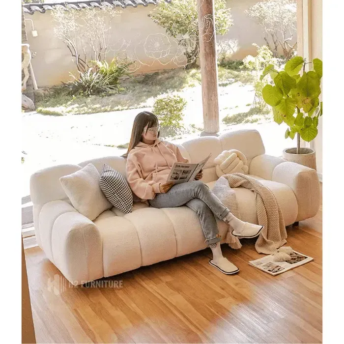 [Miễn Ship HN] Ghế Sofa Nỉ Lông Cừu Moyu Cao Cấp H2 Furniture Chất Liệu Êm Ái, Mềm Mại - Sofa Nỉ Xù Màu Sắc Đa Dạng