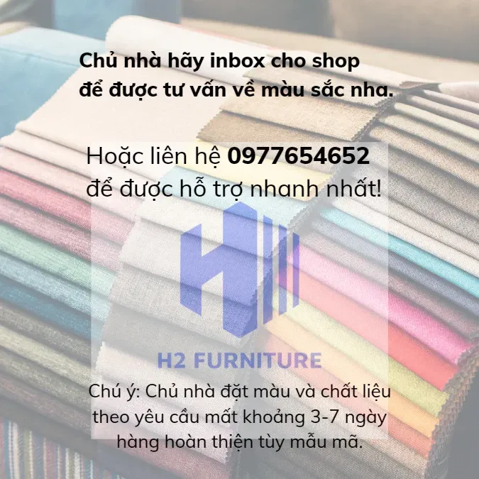 [Miễn Ship HN] Ghế Sofa Nỉ Nava Cao Cấp H2 Furniture Đệm Lò Xo Đàn Hồi Êm Ái Kích Thước Theo Yêu Cầu Bảo Hành 1 Năm