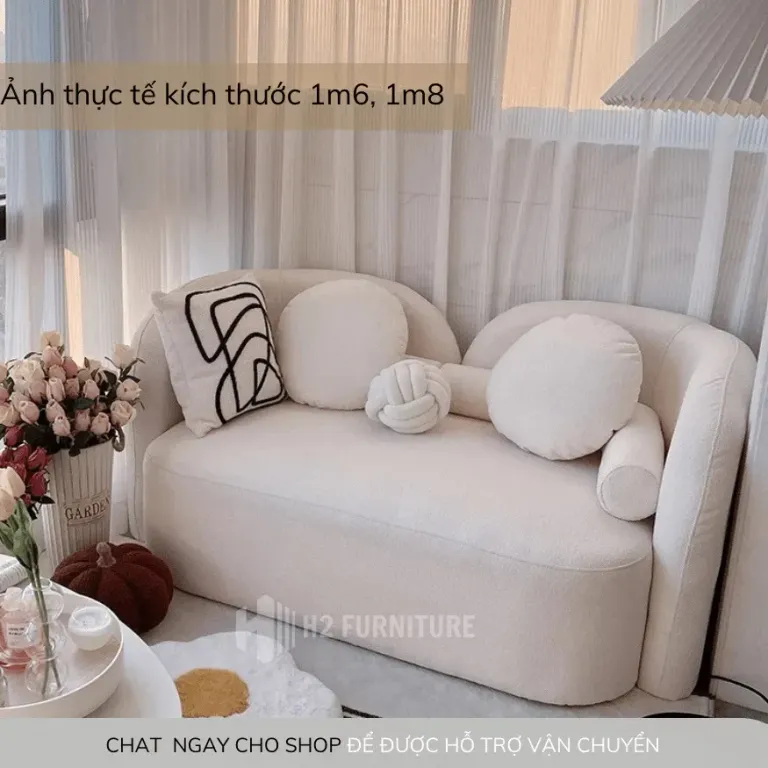 [Miễn Ship HN] Ghế Sofa Nỉ Nava Cao Cấp H2 Furniture Đệm Lò Xo Đàn Hồi Êm Ái Kích Thước Theo Yêu Cầu Bảo Hành 1 Năm