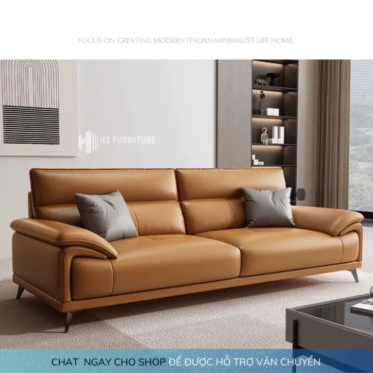 [Miễn Ship HN] Ghế Văng Sofa Da Tựa Yếm H20D2 Cao Cấp Với Chất Liệu Khung Gỗ Tự Nhiên Da Nhập Khẩu Màu Sắc Đa Dạng