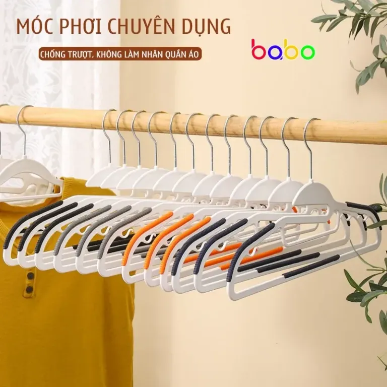 Móc Áo Nhựa Chống Trượt Móc Treo Quần Áo Tủ Đựng Giá Phơi Đồ Babo (TB25)