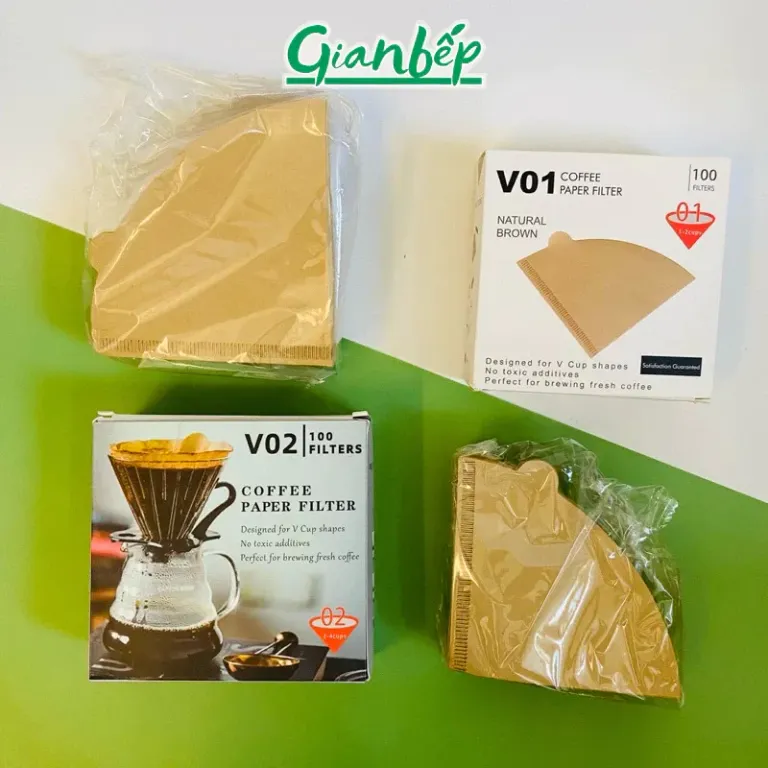 Set Combo 100 Giấy Lọc Cà Phê Drip V60 Giấy Không Tẩy Trắng Pha Coffee Pour Over Đi Du Lịch, Tiện Dụng