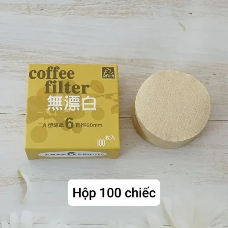 Set Combo 100 Giấy Lọc Cà Phê Drip V60 Giấy Không Tẩy Trắng Pha Coffee Pour Over Đi Du Lịch, Tiện Dụng