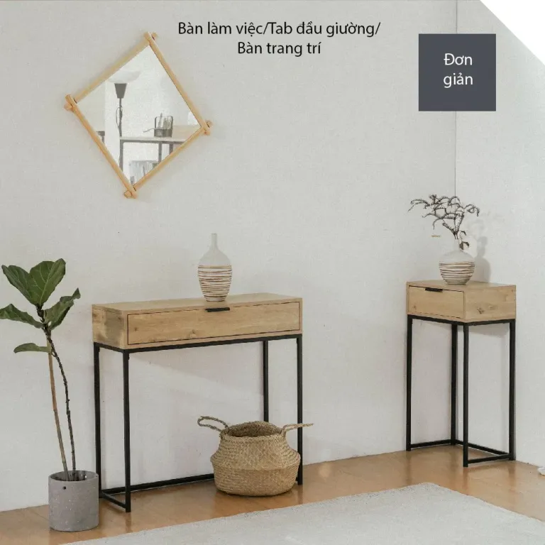 Tab Đầu Giường, Bàn Làm Việc. Khung Sắt Chắc Chắn RICHOME DE316, Thiết Kế Hiện Đại, Sang Trọng