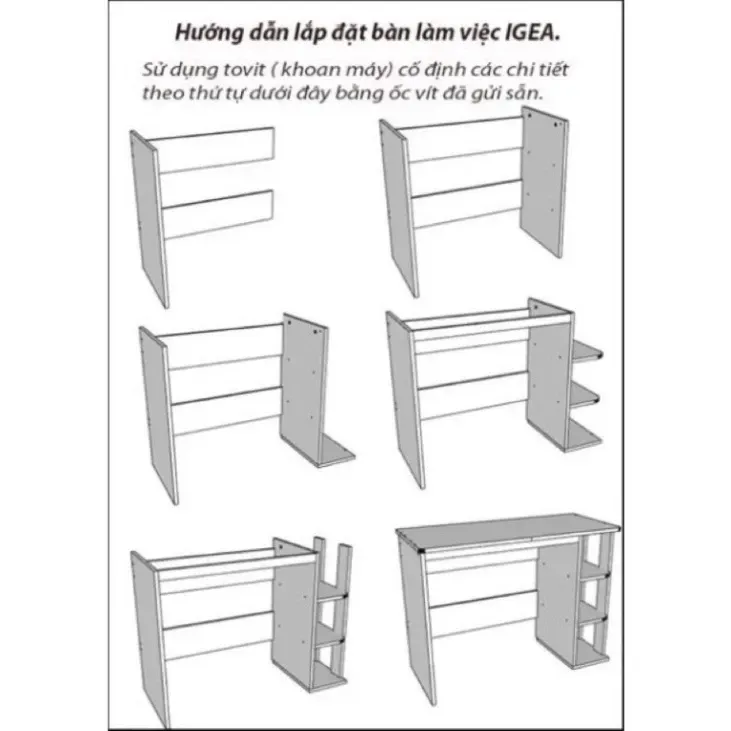 Bàn Làm Việc - Hot - Bàn Học Kèm Kệ Sách Đa Năng Gỗ Cao Cấp NTFurniture