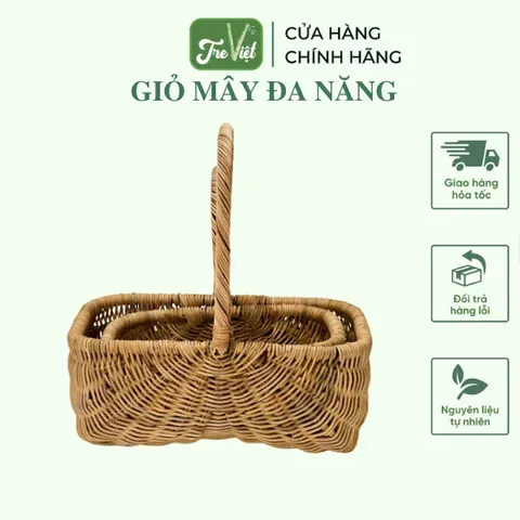 Giỏ Mây Picnic Đựng Đồ Đa Năng (Không Nắp Không Lót) - Picnic Basket