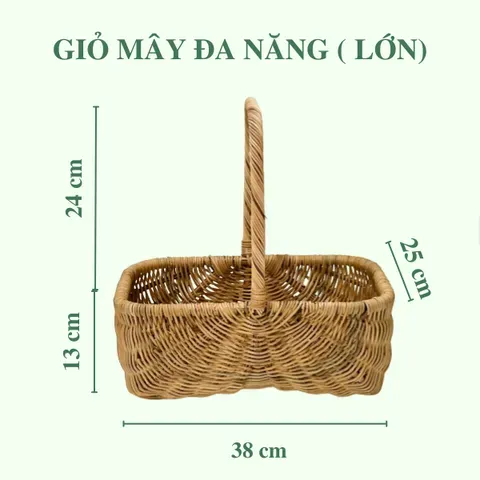 Giỏ Mây Picnic Đựng Đồ Đa Năng (Không Nắp Không Lót) - Picnic Basket