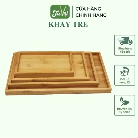 Khay Tre Đựng Trà Đựng Đồ Ăn - Bamboo Tray