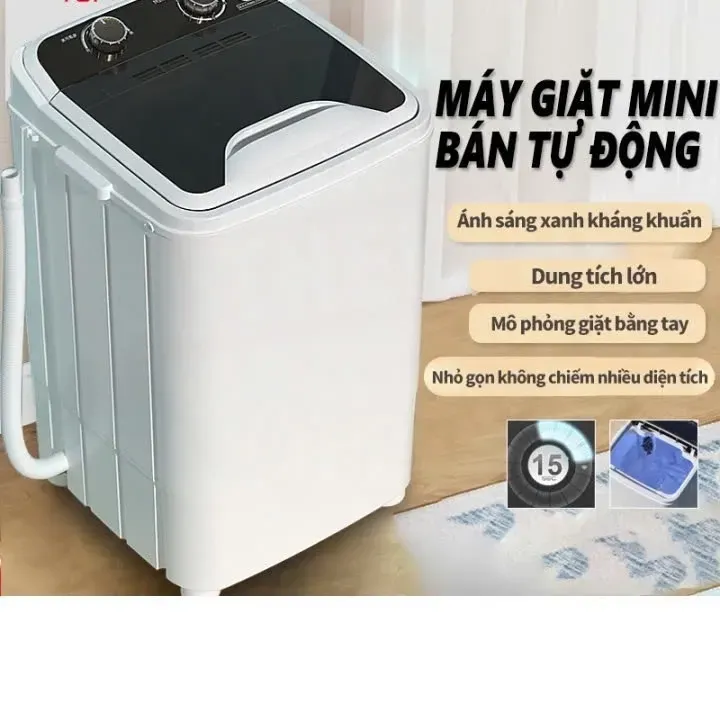 Máy Giặt Mini, Máy Giặt Quần Áo, Chức Năng Giặt Và Vắt - Ánh Sáng Xanh Kháng Khuẩn - Siêu Tiết Kiệm