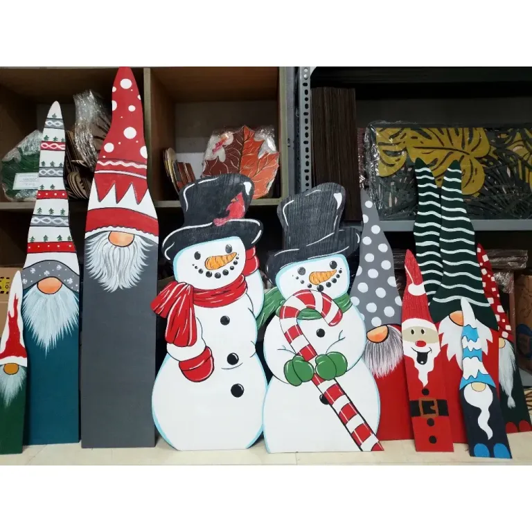 Người Tuyết Bằng Gỗ Vẽ Thủ Công Decor Giáng Sinh, Phụ Kiện Trang Trí Noel Snowman