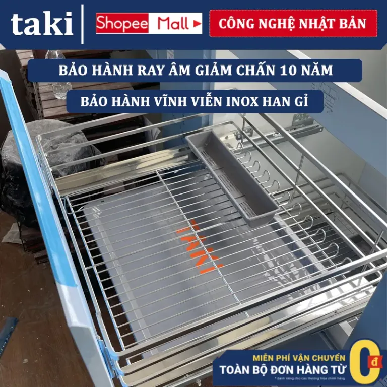 {Nhập Khẩu} Giá Kéo Xoong Nồi, Kệ Gầm Bếp, Kệ Xoong Nồi Tủ Bếp - Ray Giảm Chấn - Bảo Hành Vĩnh Viễn - Có Thợ Lắp