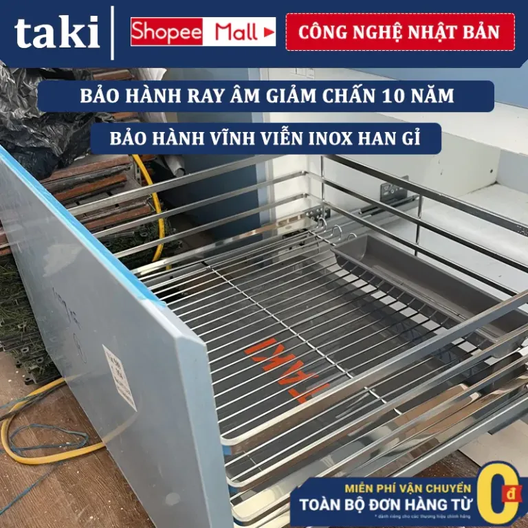 {Nhập Khẩu} Giá Kéo Xoong Nồi, Kệ Gầm Bếp, Kệ Xoong Nồi Tủ Bếp - Ray Giảm Chấn - Bảo Hành Vĩnh Viễn - Có Thợ Lắp