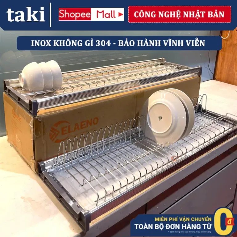 {Nhập Khẩu} Kệ Chén Cố Định, Giá Bát Cố Định Khung Nhôm - INOX Không Gỉ 304 Cao Cấp - Bảo Hành Vĩnh Viễn - Có Thợ Lắp