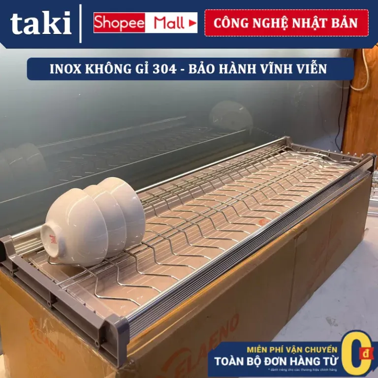 {Nhập Khẩu} Kệ Chén Cố Định, Giá Bát Cố Định Khung Nhôm - INOX Không Gỉ 304 Cao Cấp - Bảo Hành Vĩnh Viễn - Có Thợ Lắp