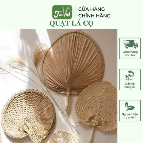 Quạt Lá Cọ - Quạt Cầm Tay Đan Thủ Công Decor / Treo Tườmg