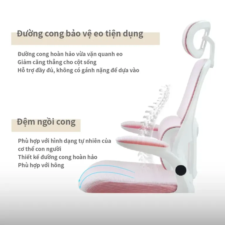 Ghế Làm Việc, Ghế Giám Đốc, Công Thái Học Có Tựa Đầu RICHOME CH1401P/GR/B.Thiết Kế Hiện Đại,Sang Trọng