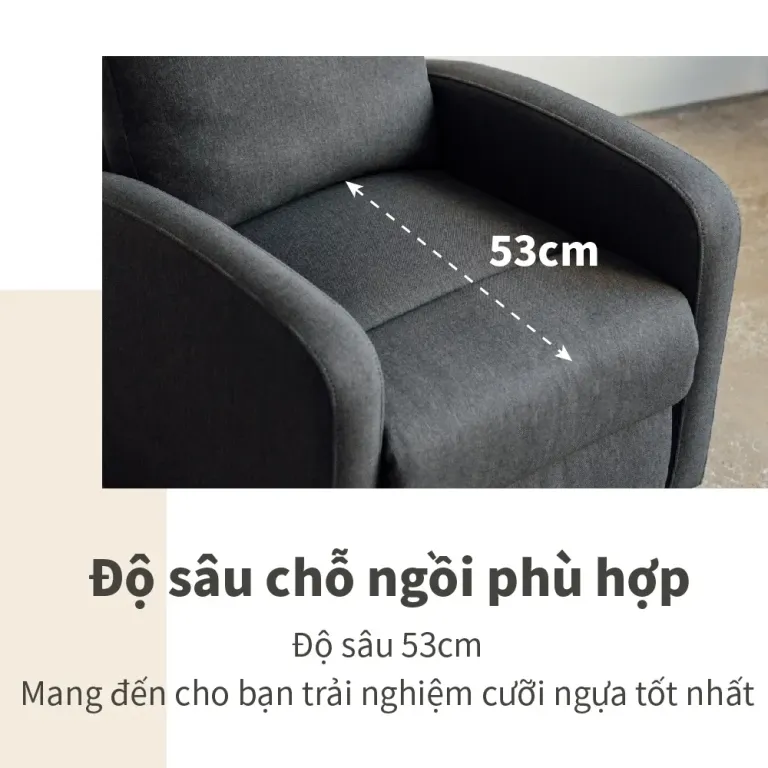 Ghế Sofa Thư Giãn RICHOME SF001GR/SF075 Thiết Kế Ngả Lưng 155 Độ Mêm Mại, Đa Năng Và Sang Trọng